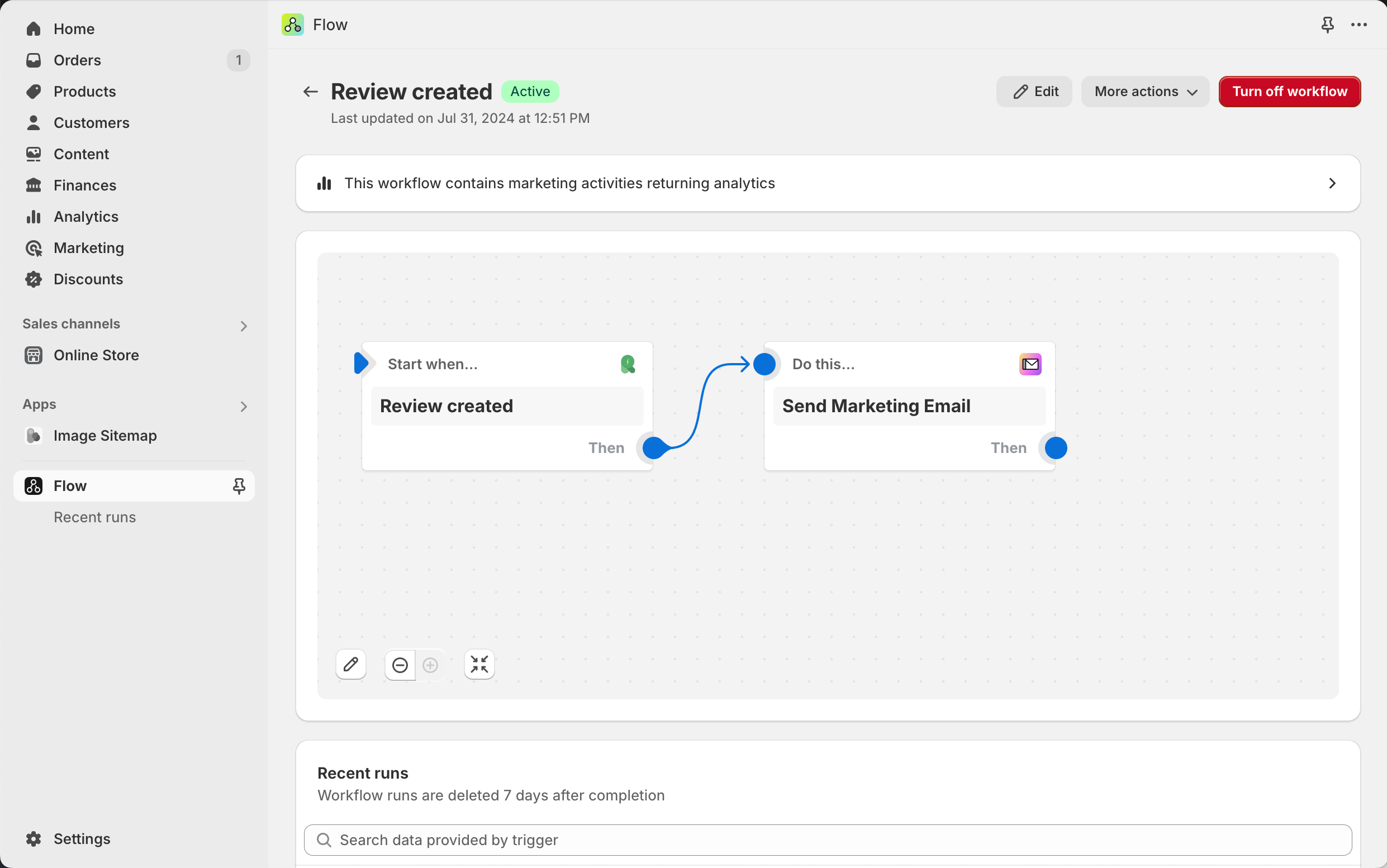 Shopify Flow for new reviews